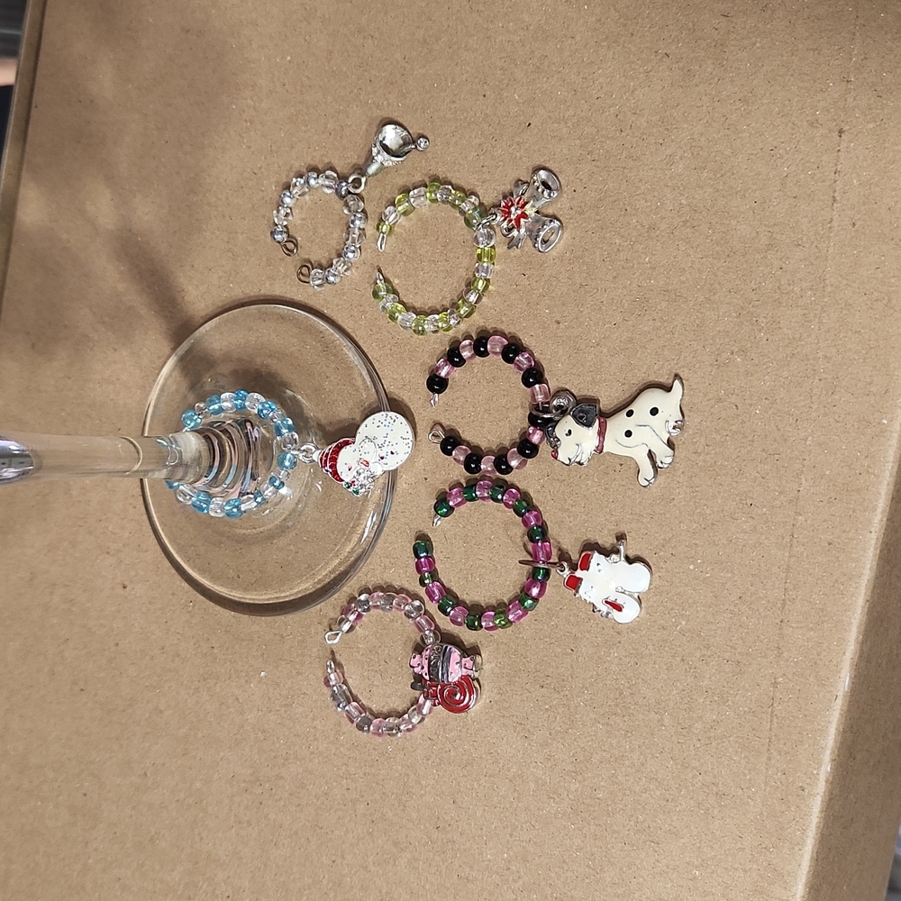 Holiday Wine Charms Set of 6